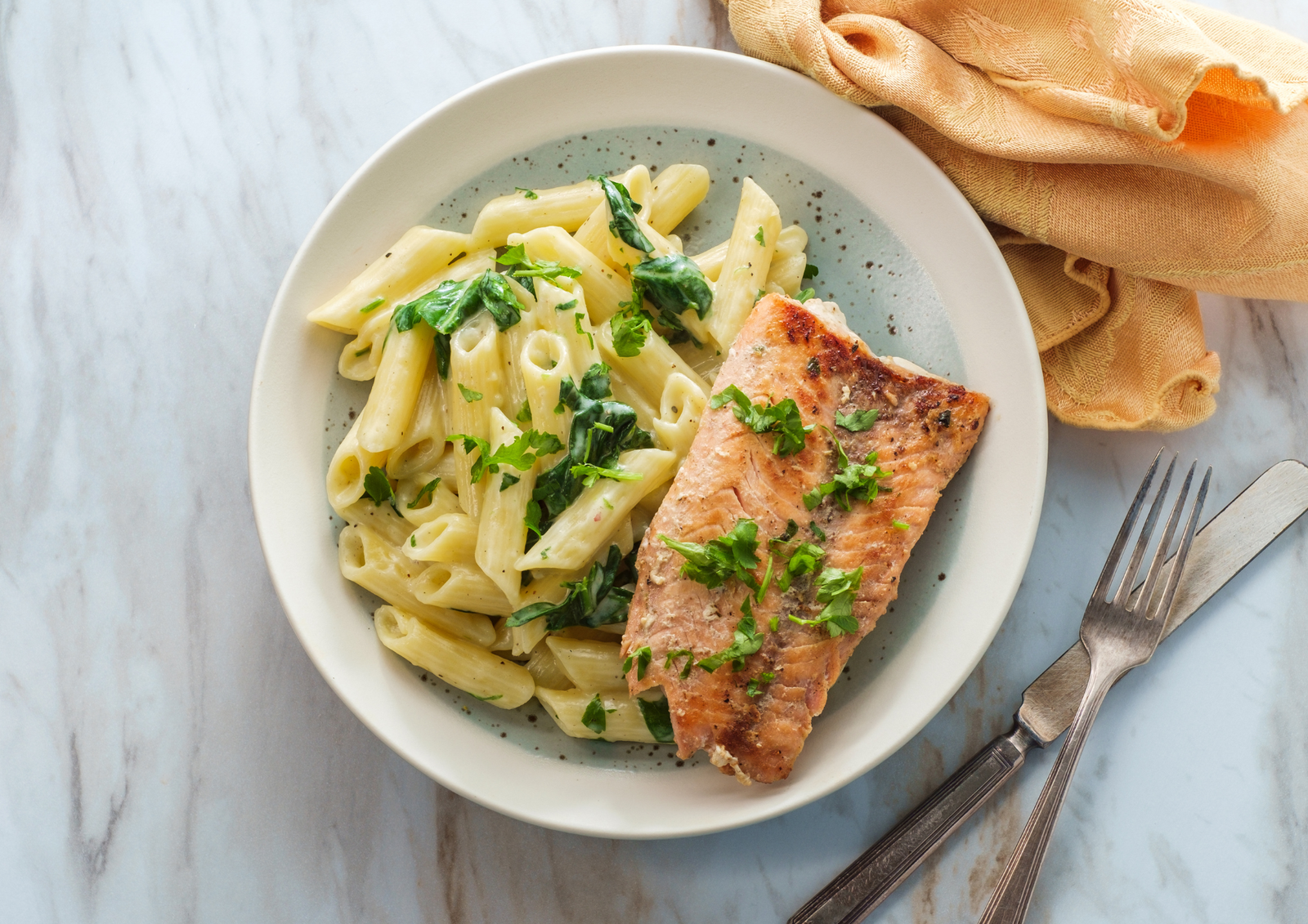 Penne saumon